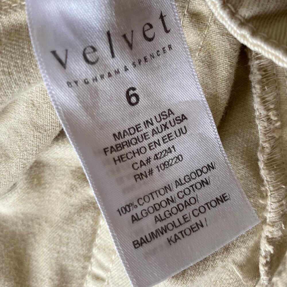 VELVET BY GRAHAM & SPENCER Cargo Pants Cream Size 6 Cotton Boho Trendy - Picture 5 of 5